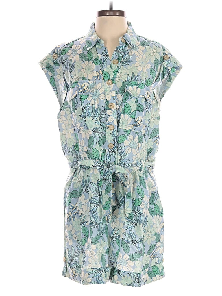 Pre-owned Ann Taylor Loft Romper In Blue