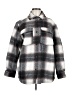 H&M 100% Polyester Plaid Gray Brown Coat Size M - photo 1