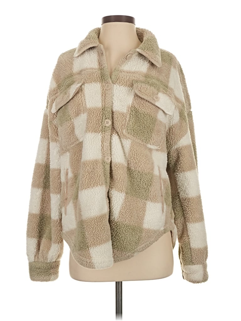 Pre-owned Pacsun Faux Fur Jacket In Tan