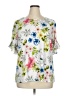 Koret Floral White Short Sleeve Blouse Size XL - photo 1