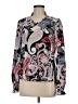 Unbranded 100% Polyester Paisley Gray Black Long Sleeve Blouse Size M - photo 1