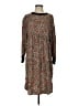 uncle frank 100% Rayon Print Brown Casual Dress Size Sm - Med - photo 1