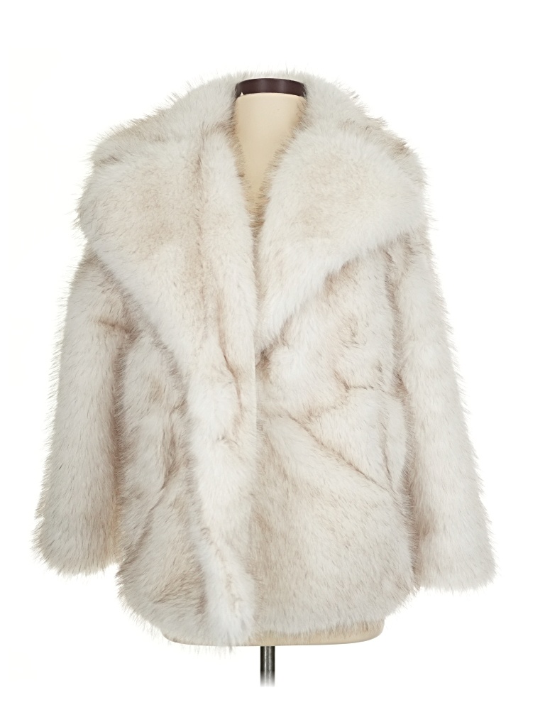 Pre-owned Assorted Brands Faux Fur Jacket In White