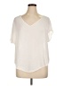 Lush 100% Polyester Ivory Short Sleeve Top Size XL - photo 1
