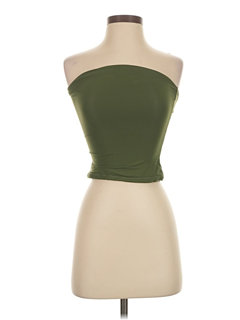 Pre-owned Skims Sleeveless Top Green Strapless Neckline Tops