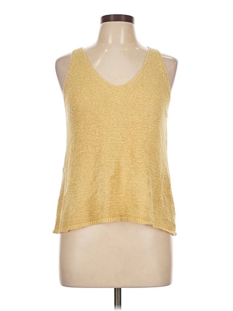 Pre-owned Mine Tank Top Yellow Halter Neckline Tops