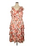 Maison Tara 100% Polyester Floral Orange Cocktail Dress Size 18 - photo 1