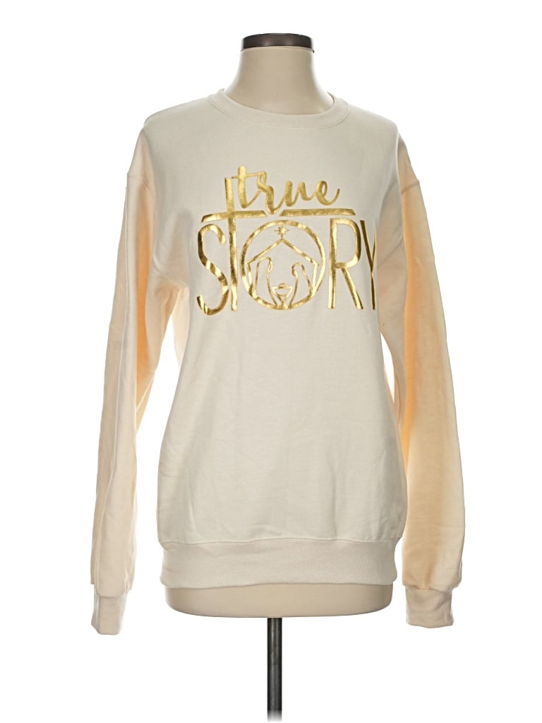 Pre-owned Jerzees Sweatshirt In Ivory