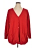 Ellos 100% Cotton Solid Red Cardigan Size 1X - photo 1
