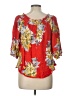 Unique Spectrum Red 3/4 Sleeve Blouse Size L - photo 2