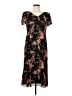 Talbots 100% Silk Floral Multi Color Black Casual Dress Size 6 - photo 1