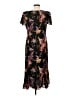 Talbots 100% Silk Floral Multi Color Black Casual Dress Size 6 - photo 2