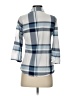 Eden & Olivia 100% Polyester Plaid Blue 3/4 Sleeve Blouse Size S - photo 2