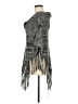 Papaya 100% Acrylic Gray Black Poncho Size Med - Lg - photo 5