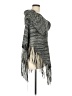Papaya 100% Acrylic Gray Black Poncho Size Med - Lg - photo 4