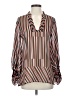 CAbi 100% Polyester Stripes Brown Long Sleeve Blouse Size XS - photo 1