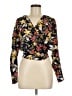 Kate Kasin Floral Black Long Sleeve Blouse Size M - photo 1