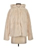 Primark 100% Polyester Ivory Faux Fur Jacket Size S - photo 1