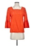 Halogen 100% Cotton Orange 3/4 Sleeve Top Size S - photo 1