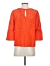 Halogen 100% Cotton Orange 3/4 Sleeve Top Size S - photo 2