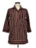 Assorted Brands Stripes Burgundy 3/4 Sleeve Button-Down Shirt Size EU 40 / US 10 - photo 1