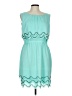 Gianni Bini 100% Polyester Chevron-herringbone Teal Casual Dress Size L - photo 1