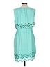 Gianni Bini 100% Polyester Chevron-herringbone Teal Casual Dress Size L - photo 2
