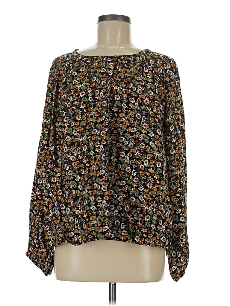 Pre-owned Les Amis Long Sleeve Blouse In Black