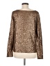 J.Crew Metallic Gold Long Sleeve Top Size M - photo 2