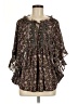 Pinky 100% Polyester Brown Black 3/4 Sleeve Blouse Size M - photo 1