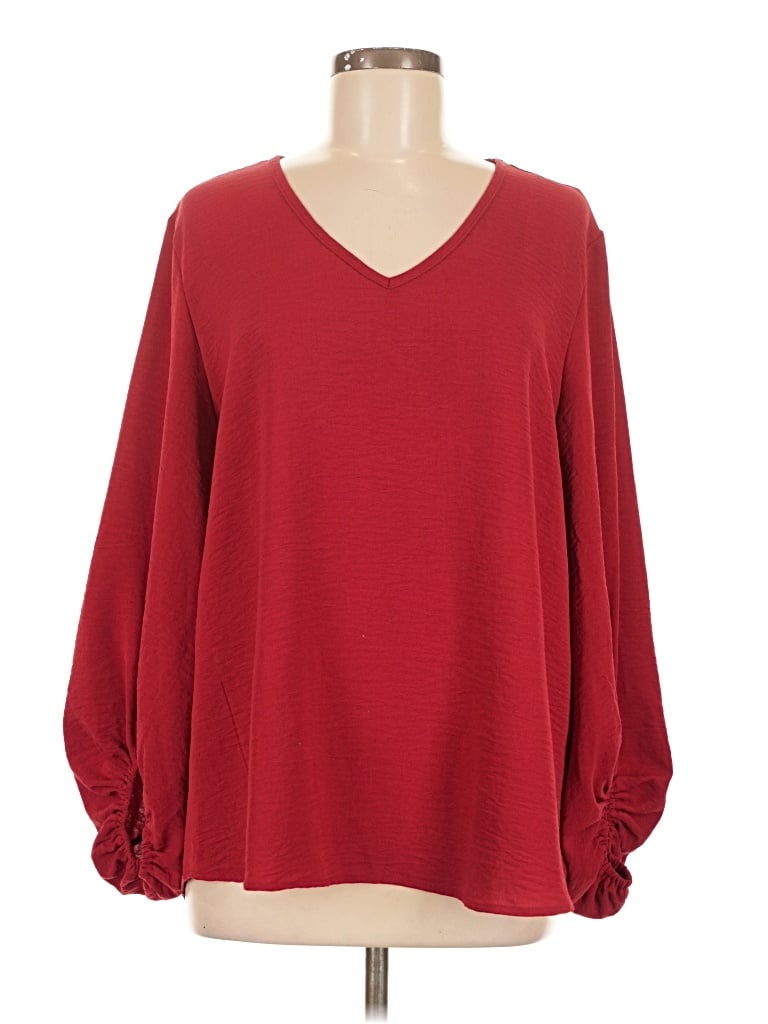 Pre-owned Jodifl Long Sleeve Blouse In Red