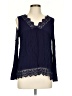 Jolt 100% Rayon Blue Long Sleeve Blouse Size L - photo 1