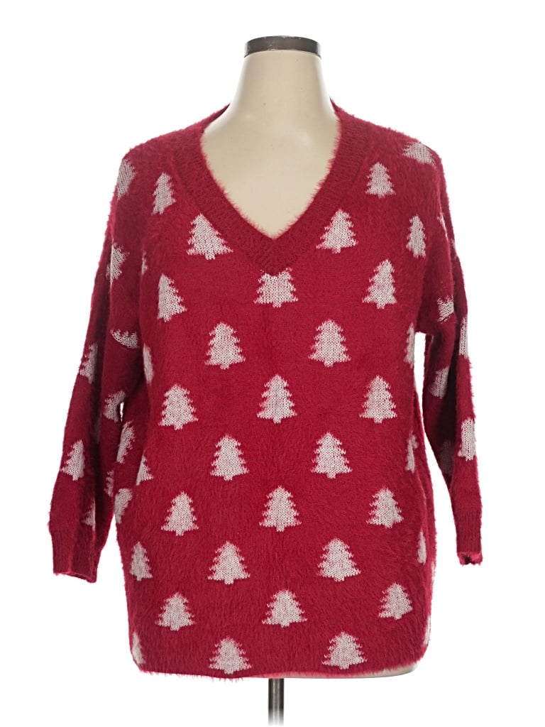 Pre-owned Grace & Emma Pullover Sweater In Red