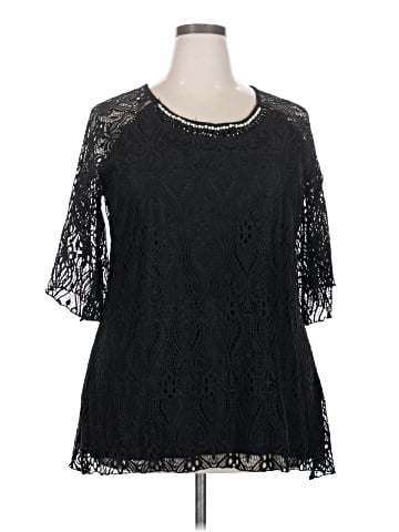 Brittany Black 3/4 Sleeve Blouse (view 1)