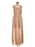Bar III 100% Polyester Paisley Tan Casual Dress Size L - photo 1
