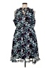 Torrid 100% Polyester Floral Blue Casual Dress Size 2X (2) - photo 2
