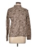 Lands' End 100% Cotton Animal Print Brown Long Sleeve Blouse Size 10 - photo 1
