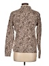 Lands' End 100% Cotton Animal Print Brown Long Sleeve Blouse Size 10 - photo 2