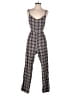 Lush Plaid Brown Jumpsuit Size S - photo 1