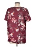 Unbranded Floral Burgundy Red Short Sleeve Blouse Size M - photo 2