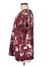 Unbranded Floral Burgundy Red Short Sleeve Blouse Size M - photo 5
