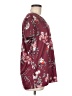 Unbranded Floral Burgundy Red Short Sleeve Blouse Size M - photo 4