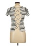 Vintage Havana Stripes Silver Gray Short Sleeve Top Size L - photo 2