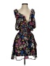 Slate & Willow 100% Polyester Floral Black Blue Cocktail Dress Size XS - photo 1