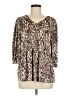 Cato Animal Print Brown 3/4 Sleeve Blouse Size M - photo 1