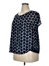 Lane Bryant 100% Polyester Blue Short Sleeve Blouse Size 14 - 16 Plus - photo 1