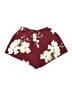 Shein 100% Polyester Floral Burgundy Shorts Size M - photo 2