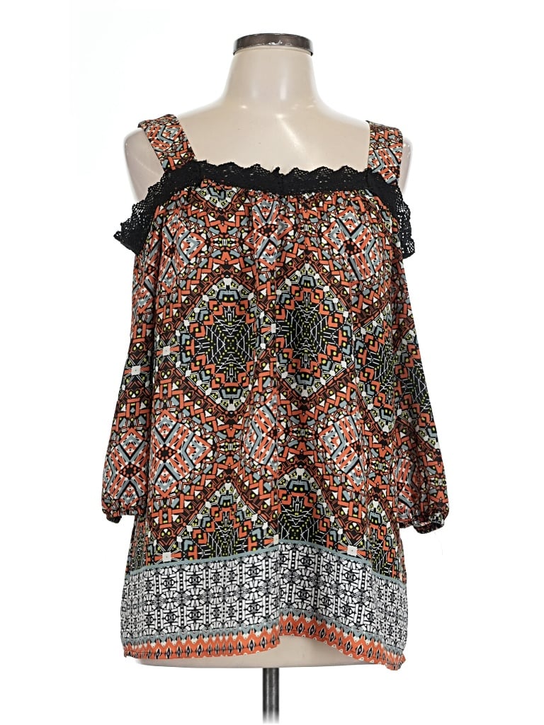 Pre-owned Notations 3/4 Sleeve Blouse In Orange