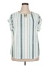 Cure Blue Short Sleeve Blouse Size 2X - photo 1