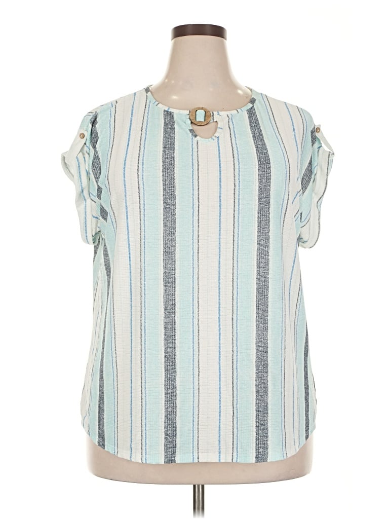 Pre-owned Cure Short Sleeve Blouse In Blue